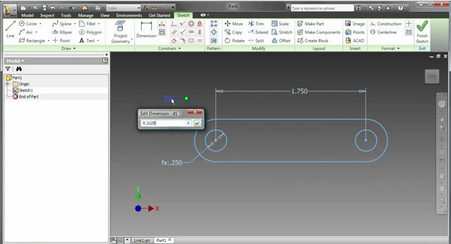 Autodesk Inventor Parts Tutorial: Begin a 3D Sketch for Part Design